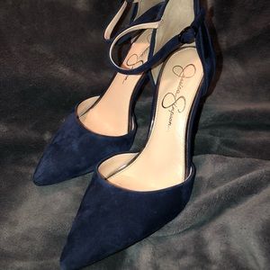 Jessica Simpson Navy Velvet Heels